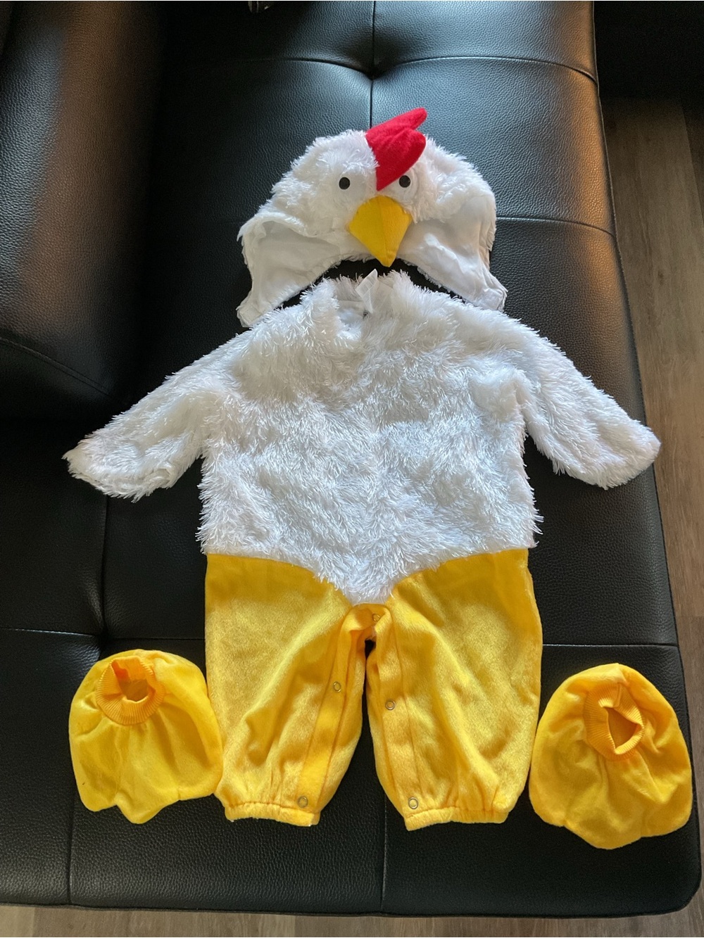 Kids White & Yellow Chicken Costume with Hood